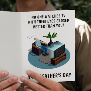 Carte de fête des pères de blague TV, carte de voeux drôle de fête des pères, carte de blague de papa imprimable, carte de mari pour la fête des pères, téléchargement immédiat