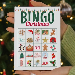 50 Cartões de Bingo de Natal, Jogo de Bingo de Natal, Bingo de Natal para Crianças, Jogos de Natal Divertidos, Bingo de Natal para Crianças, Cartões de Bingo de Natal Exclusivos