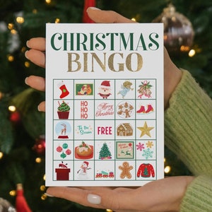 50 Cartões de Bingo de Natal, Jogo de Bingo de Natal, Bingo de Natal para Crianças, Jogos de Natal Divertidos, Bingo de Natal para Crianças, Cartões de Bingo de Natal Exclusivos