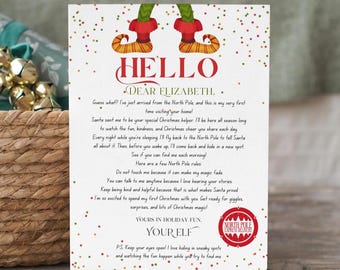 Editable Elf Arrival Letter, Elf First Time Arrival Letter Christmas, Elf Introduction Letter, Printable Hello Elf Letter