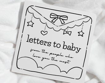 Letters to Baby Printable Keepsake, Letters to Baby Book, Baby Shower Guest Letter Book Template, Print-Ready Letters to Baby Book