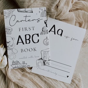 Baby Shower ABC Book, First Alphabet Book, Minimalist Baby Shower ABC Game Template, A-Z Editable Game Template, Fun Shower Game, SCRIPT