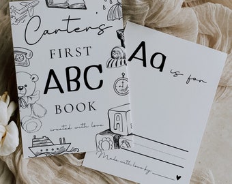 Baby Shower ABC Book, First Alphabet Book, Minimalist Baby Shower ABC Game Template, A-Z Editable Game Template, Fun Shower Game, SCRIPT