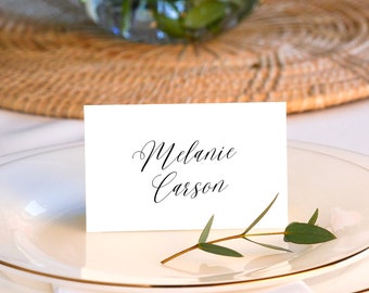 Wedding Place Cards Template, Editable Elegant Place Cards, Reception Table Name Cards, Modern Place Cards, Table Name Card, SCRIPT
