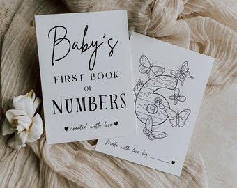 Baby Shower 123 Coloring Book, Baby's First Numbers Coloring Book, Baby Shower Animal 123 Coloring Pages, 123 Editable Game Template