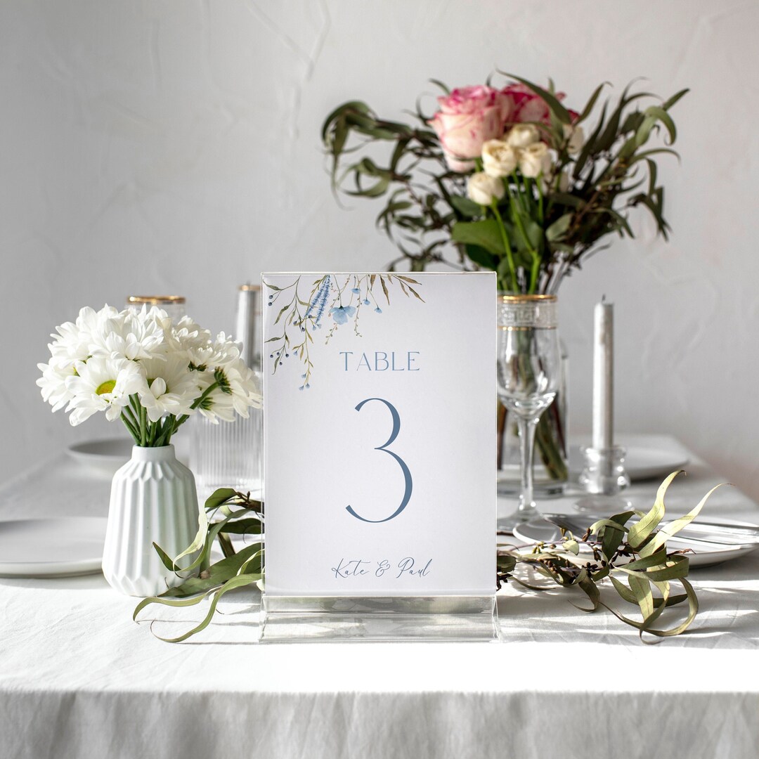 Floral Wedding Table Number Template, Editable Reception Table Number ...