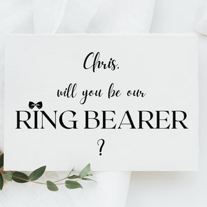 Sii il nostro portatore dell'anello, modello di proposta per portatore dell'anello piegato, biglietto di matrimonio modificabile per portatore dell'anello, biglietto di richiesta per portatore dell'anello, biglietto per portatore dell'anello