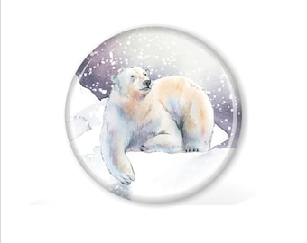 Polar Bear Coaster Set, Arctic Animal Home Decor, Winter Tableware