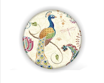 Paisley Peacock Coaster Set, Set of Four Peacock Coasters