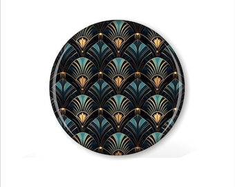 Blue Art Deco Coaster Set: Roaring 20s Style Coasters