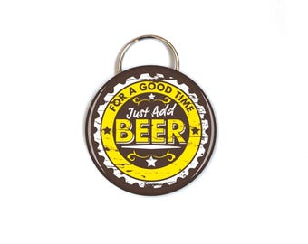 Just Add Beer Bottle Opener Keychain