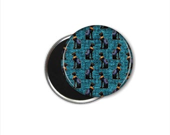 Egyptian Bast Magnet Set; Ancient Egypt, Gold, Blue, Bastet Magnets