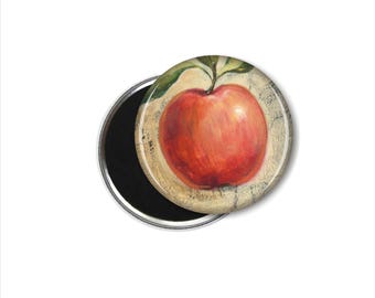 Vintage Fruits Magnet Set, Set of Four Fruit Art Magnets