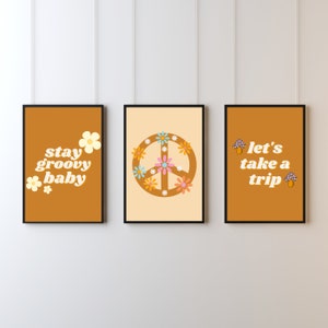 70s Groovy Wall Art - Set of Three - Digital Download (A4 & A3)