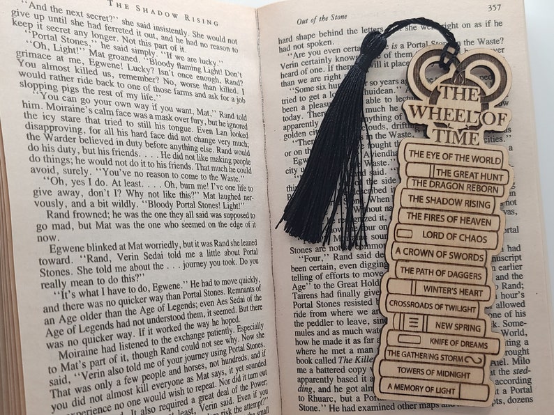 The Wheel of Time Bookmark: Laser Engraved Wooden Book Tracker image 3