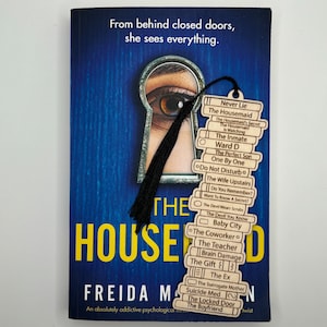 Freida McFadden Book Stack Bookmark: Wooden Book Tracker