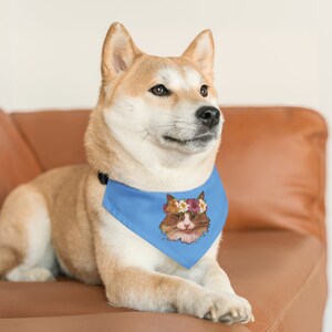A cat wearing a flower crown Pet Bandana Collar