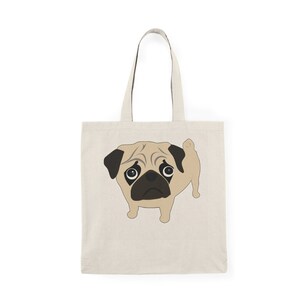 A pug with teary eyes Natural Tote Bag