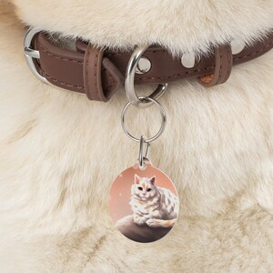 Cat sitting on a pillow Pet Tag