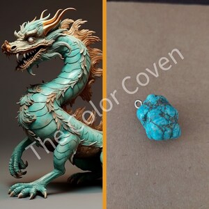Turquise Chinese Dragon Spirit Companion - Dragon Magick - Guide & Mentor - Attracts Luck and Wealth - Shapeshift into Human Form