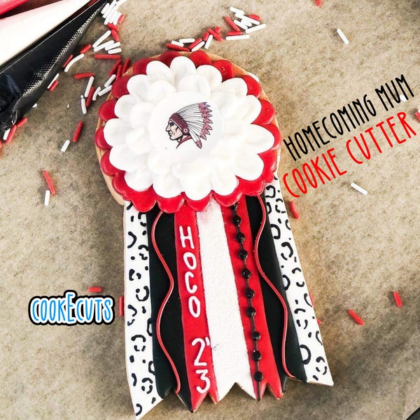 Homecoming Mum Celebration Cookie Cutter - Fondant cutter - clay cutter