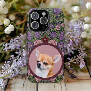 Custom Pet Floral Phone Case Using Pet Photo, Custom Dog Phone Case Custom Cat Phone Case Personalized Phone Case Cat iPhone Case