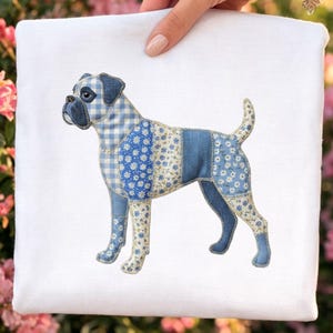 Boxer Dog Faux Patchwork PNG | Cottagecore Quilt Style Clipart (Digital Download)