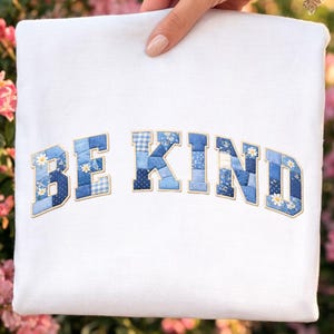 Be Kind PNG, Faux Quilted Patchwork Design (Digital Download)