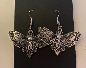 Death Moth Dangle Earrings