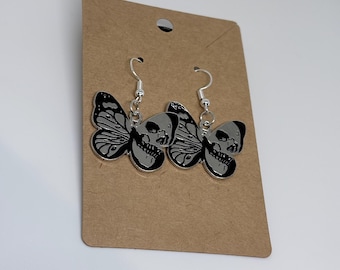 Skeleton Butterfly Dangle Earrings