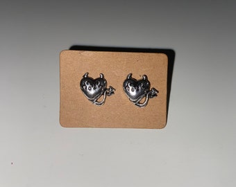 Devil Heart Studs