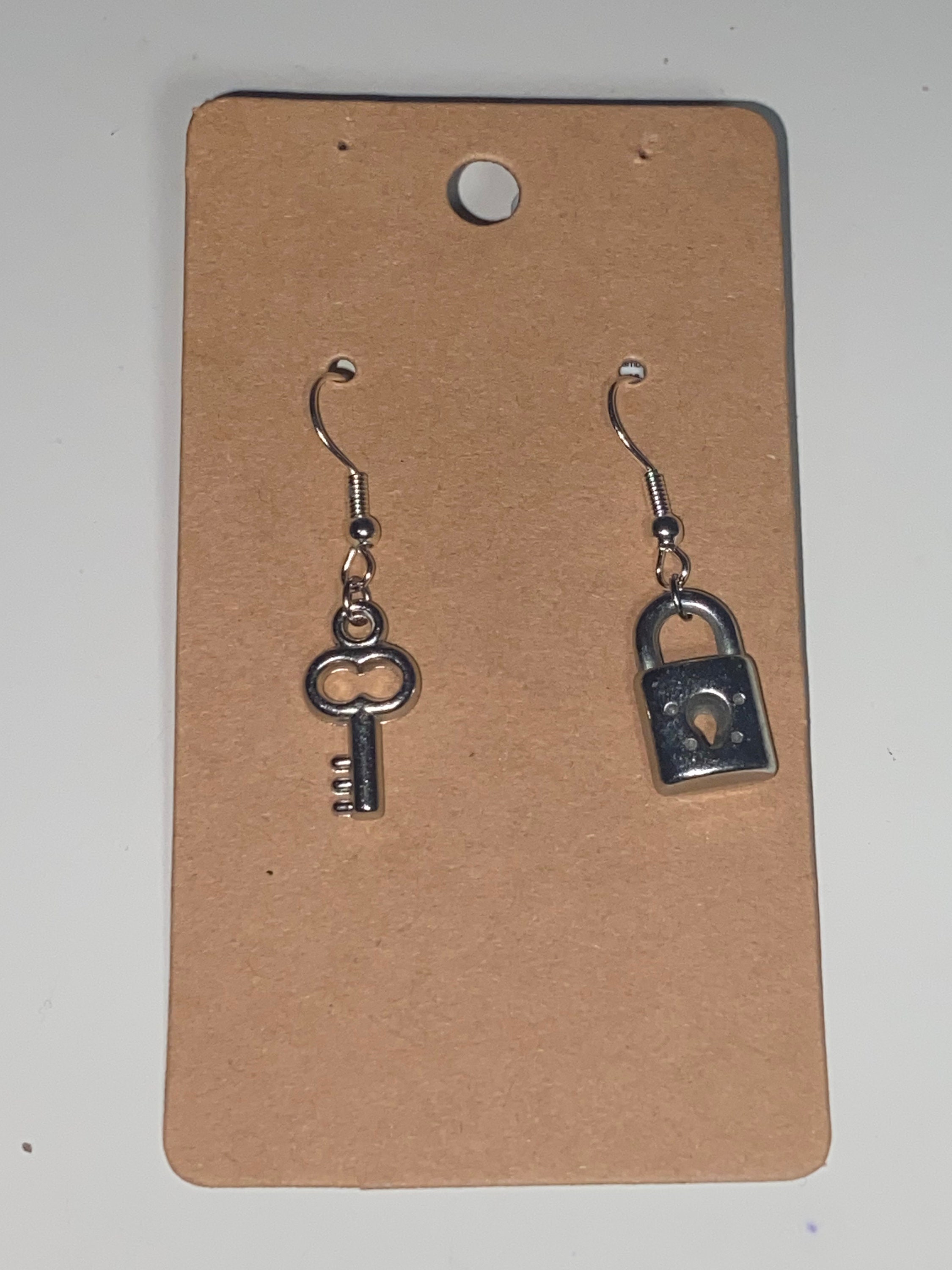 Padlock and Key Earrings