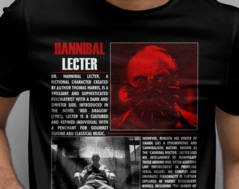 Hannibal Lecter - T-Shirt, cannibal, film, silence of the lambs, mikkelsen, anthony hopkins, shirt, vintage, icon, iconic shirt, movie