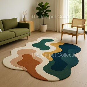 Irregular Hand-Tufted Rug Modern Colorful Wool Area Rugs 8x10 9x12 10x14 Custom Rug For Office Living Room Bedroom Kitchen Enterway Hallway
