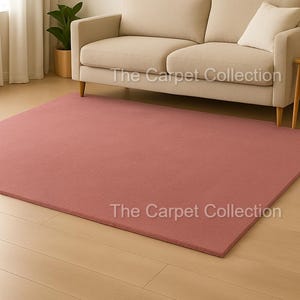 Modern Hand-Tufted Solid Pink Color Minimalist Area Carpet for Living Room, Bedroom Kitchen Nursery office Rug 8x10 9x12 10x14 Custom Size