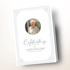 Editable Funeral Program Template Classic Order Of Service Minimal Obituary Template Funeral Invitation Print Celebration Of Life Memorial