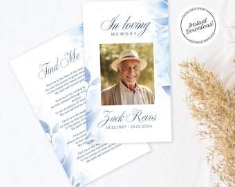 Minimalistische Trauerkarten Vorlage: Feier des Lebens (Digitaler Download)