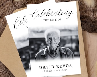 Minimalistische Trauerprogramm Vorlage: Einfache Ordnung des Service (Digital)