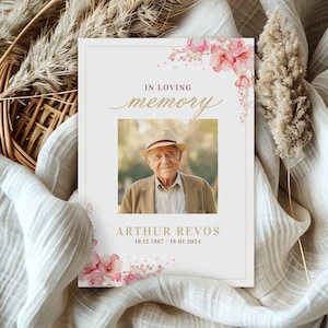 Editable Funeral Program Template Instant download Obituary Template Floral Order Of Service Celebration Of Life Modern Funeral Program