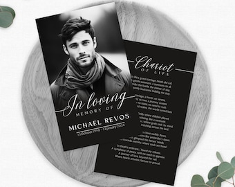 Beerdigung Gebetskarte Vorlage | Moderne Gedenkstätte (Printable)