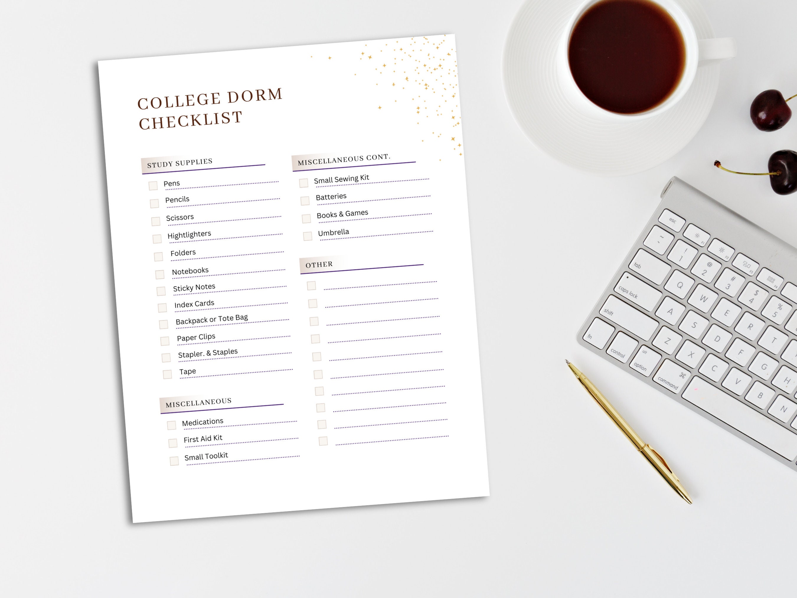 College Dorm Essentials Checklist | College Dorm Room Checklist ...