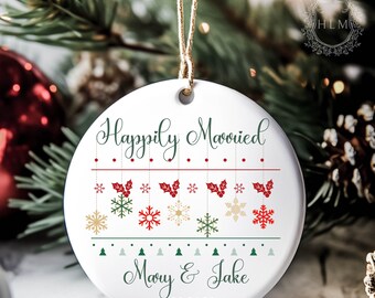 First Christmas Married Ornament - Mr and Mrs Tree Christmas Ornament - Our First Christmas Married as Mr and Mrs Ornament - Personalized