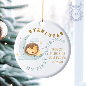Baby&#39;s First Christmas Ornament- Personalized Newborn Christmas Baby Ornament- My First Christmas Personalized - Custom Baby Name Ornament