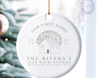 Personalized Our First Home Ornament- Custom Home Ornament- Housewarming Gift- New Home Ornament- House Warming Gift Idea- Real Estate Gift