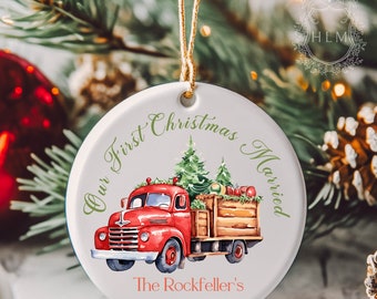 Our First Christmas Married Ornament- Personalized Wedding Gift- Married Ornament- Mr and Mrs Christmas Ornament- Couples Ornament Gift