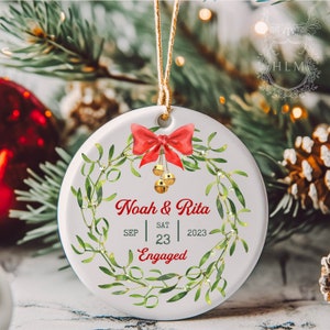 Engaged Ornament- Engagement Ornament-Engagement Gift- Custom Ornament-Marriage Announcement Couples Ornament-Personalized Engagement Gift