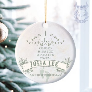 Baby&#39;s First Christmas Ornament- Personalized Newborn Christmas Baby Ornament- My First Christmas Personalized - Custom Baby Name Ornament