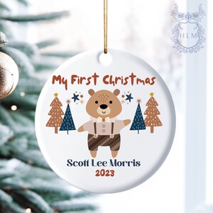 Personalized Newborn Christmas Baby Ornament- Personalized Baby&#39;s First Christmas Ornament- My First Christmas- Custom Baby Name Ornament