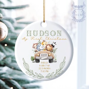 Personalized Newborn Christmas Baby Ornament- Personalized Baby&#39;s First Christmas Ornament- My First Christmas- Custom Baby Name Ornament