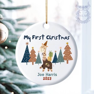 Personalized Newborn Christmas Baby Ornament- Personalized Baby&#39;s First Christmas Ornament- My First Christmas- Custom Baby Name Ornament